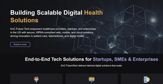 Custom software development solutions for healthcare and businesses illustration