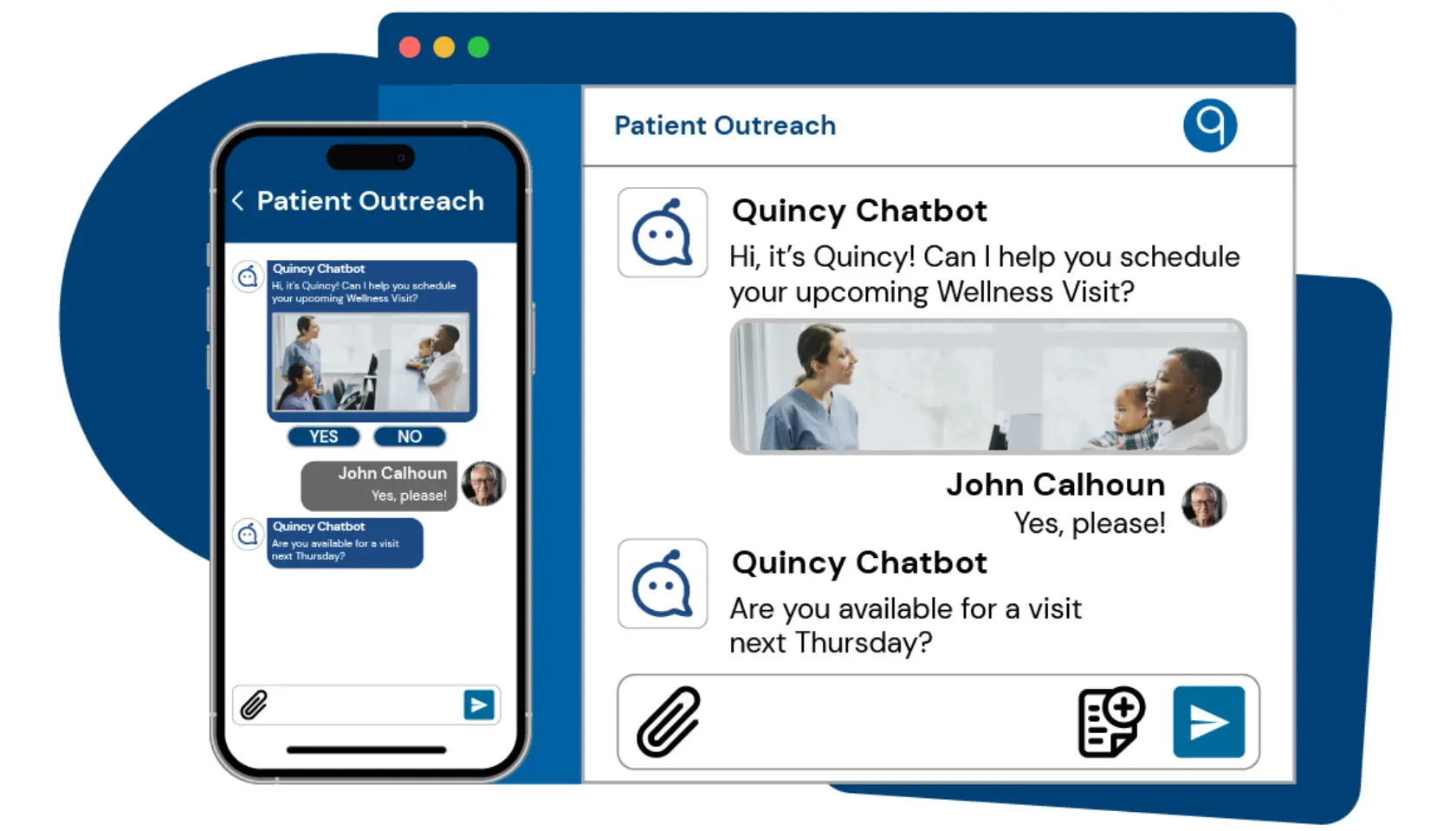 Patient engagement mockups